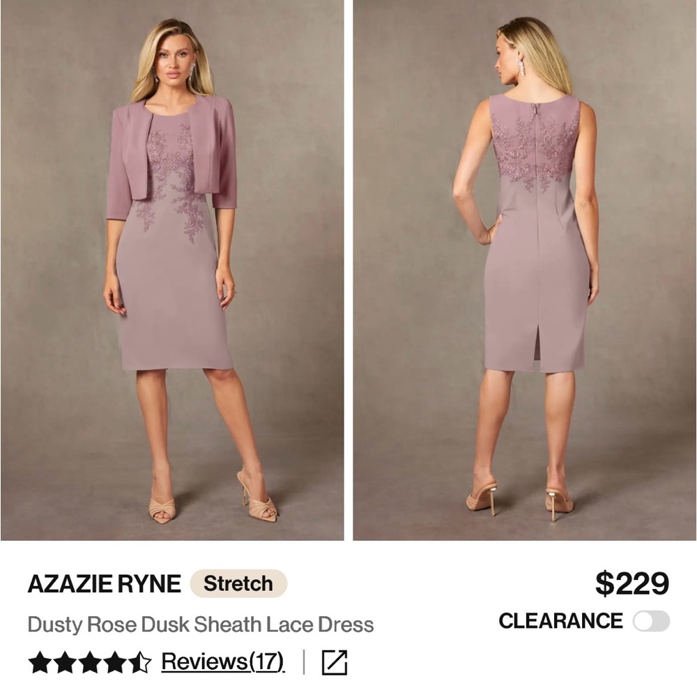 R&M Richards Dusty Rose Midi Dress